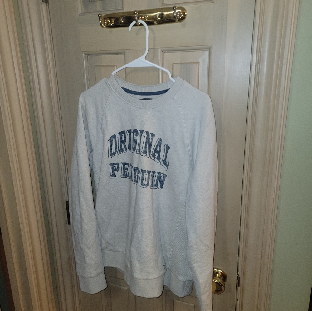 Mens Sz M Original Penguin Beige Athletic Sweatshirt - Picture 3 of 9